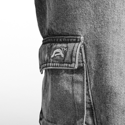 close up image of the pocket with embroidery trademark of insanity on white background 
